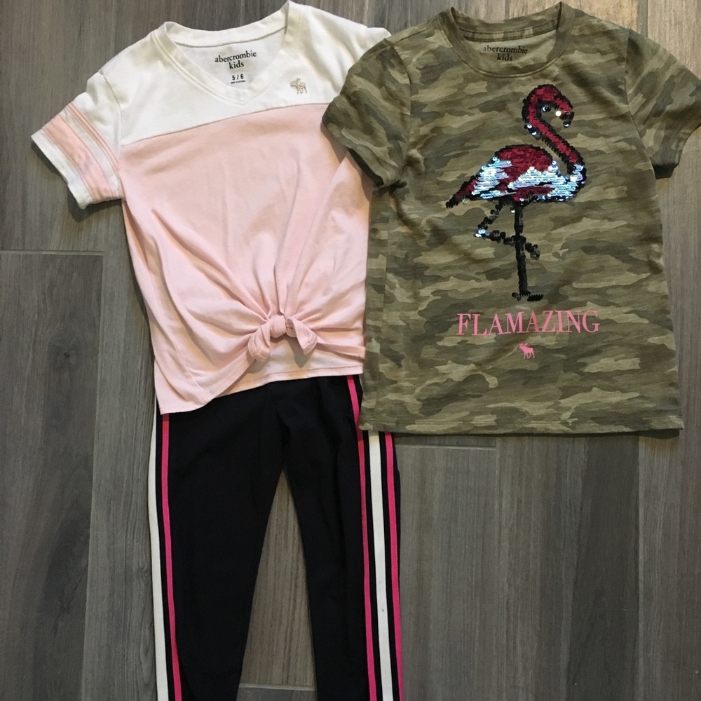 Abercrombie Kids size 5/6 t shirts and leggings